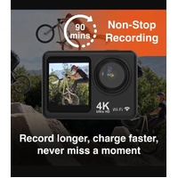 Navig8r Trek 4K UHD Dual Screen Action Camera Black 30m Waterproof
