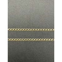 Unisex 9ct Yellow Gold Curb Link Necklace