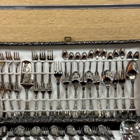 Vintage Italian Super Inox 800 Stamped 64 Pc Flatware Cutlery Set Case