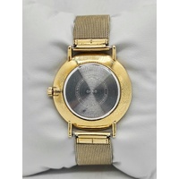 Casio Mens Gold Watch Green Dial Stainless Steel Mesh Analogue MTP-VT01G