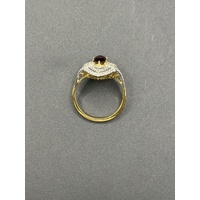 Ladies 18ct Yellow Gold Ruby & Diamond Ring