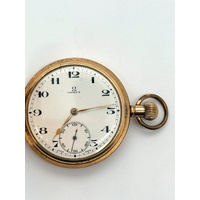 Omega Antique Gold Filled Pocket Watch 15 Jewels Swiss Mechanical Vintage