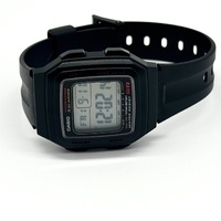 CASIO F-201WA Mens Digital Watch 5 Alarms 10 Year Battery Black Resin
