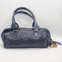 Chloe Paddington Navy Blue Leather Shoulder Bag Gold Hardware Padlock + COA