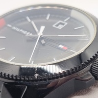 Tommy Hilfiger Mens Black Analogue Quartz Watch Stainless Steel Band