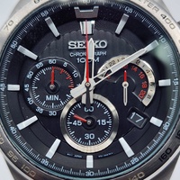 Seiko SSB299P1 Mens Chronograph Watch Black Dial Quartz Tachymeter