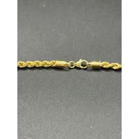 Unisex 18ct Yellow Gold Rope Twist Necklace