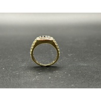 Mens 10ct Yellow Gold Diamond Ring