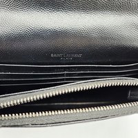 Saint Laurent YSL Cassandre Envelope Black Chain Wallet Leather + COA