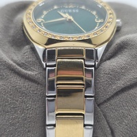 Guess Charlotte Women's Two Tone Watch GW0767L4 Green Dial Crystal Bezel 30mm