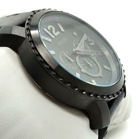 Fossil Gage BQ1711 Chronograph Black Watch 50mm Leather Band Quartz