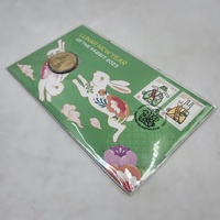2023 Lunar Year of the Rabbit $1 Uncirculated Coin & Stamp PNC Perth Mint