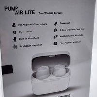 BlueAnt Pump Air Lite True Wireless Earbuds White Bluetooth Microbuds HD