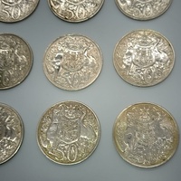 Lot 20 x 1966 Australian 50 Cent Coins 80% Silver Round Decimal Coins