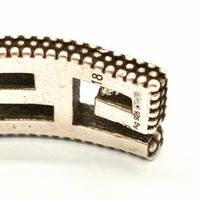 Gucci Square G Cuff Bracelet Aged Sterling Silver AG925 Italy with Box Papers