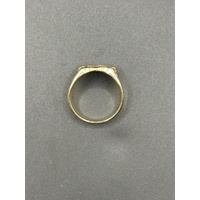 Mens 9ct Yellow Gold Harley Davidson Shield Design Ring