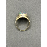 Mens 9ct Yellow Gold Opal Ring