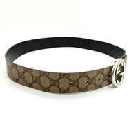 GUCCI GG Supreme Reversible Belt Interlocking G Buckle 85cm 473030 + COA