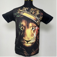 King Leo the Lion T-Shirt Hip Hop Urban Fashion Street Wear Black Size: M/L/XL/2XL [Size: M - 40in/102cm Chest]