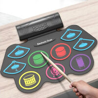 NEW Portable Electronic Roll Up Drum Kit 9 Silicone Pads Electric Hand Drum Set