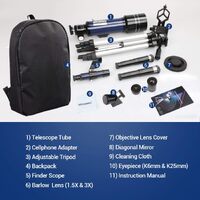 USCAMEL 70mm Refractor Telescope with Tripod, Phone Adapter & Backpack (NEW)