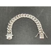 Mens 925 Sterling Silver 100g Chunky Curb Link Bracelet (New)
