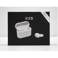 X25 TWS Bluetooth 5.0 Wireless Earbud In-Ear Stereo Earphone Headphones - White