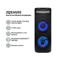 NEW Party Speaker Dual 10 inch Portable Wireless Bluetooth with Colourful Lights by Sing-E