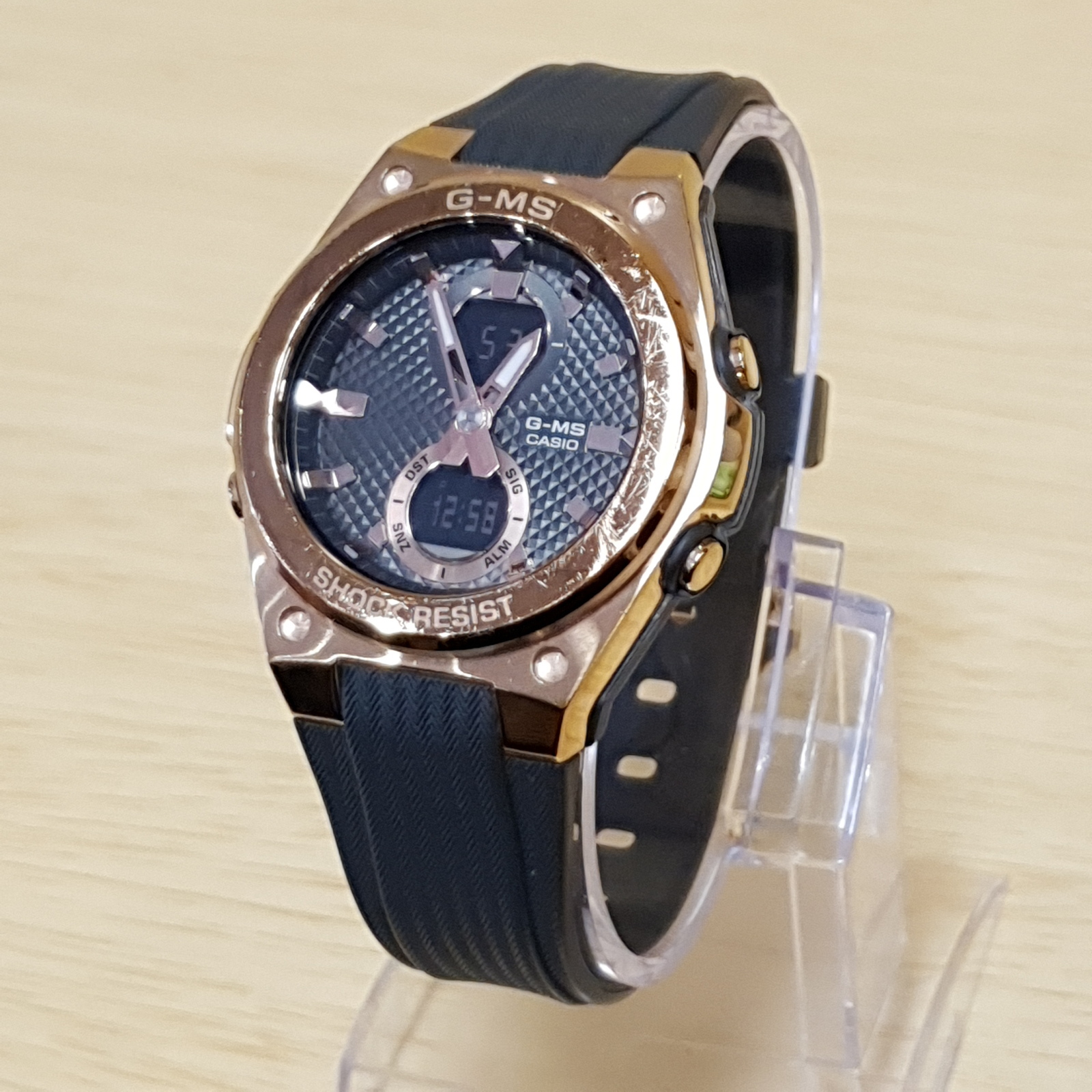 Casio Women's Watch Baby-G G-MS MSG-C100G Analog Digital - Pink Gold Black