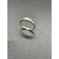 Ladies Solid 10ct White Gold Diamond Ring Fine Jewellery 2.9 Grams Size UK P