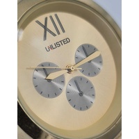 Unlisted UL1269 Yellow Gold Case Dial Silver Sub-Eyes Mens Quartz Watch