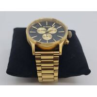 Nixon Sentry Chrono 42mm All Gold Black Stainless Steel Watch A386510