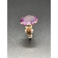 Ladies 9ct Rose Gold Purple Gemstone Ring (Pre-Owned)