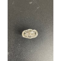 Ladies 3.3 Grams 9ct White Gold Diamond Ring Size UK N Solid Fine Jewellery