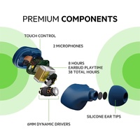 Belkin SoundForm Play True Wireless Earbuds Blue 38H Battery IPX5 Rated