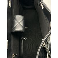 Chanel Classic CC Shopping Tote Quilted Calfskin Large Handbag Black A91046 