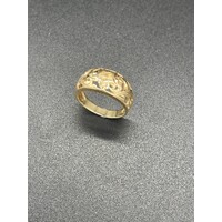 Ladies 14ct Yellow Gold Pattern Design Ring Fine Jewellery 