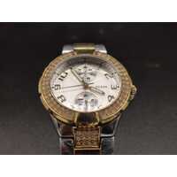 Guess Waterpro Pave Silver Gold Two Tone Womens Stainless Steel Analog Watch 