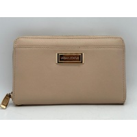 Urban Status Women’s Beige Zip-Around Leather Wallet Pouch