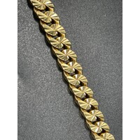 Mens 18ct Yellow Gold Diamond Cut Curb Link Necklace (Pre-Owned)