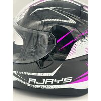 Rjays Motorcycle Helmet Dominator II White/Pink Size S (Pre-owned)