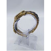 Fossil Ladies Watch Stainless Steel Gold Tone with Brown Leopard Print