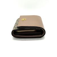Gucci GG Marmont Medium Wallet Monogram Design with Oatmeal Leather (Pre-owned)