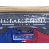 FC Barcelona 2008-09 Lionel Messi Signed Jersey and Team Auto Framed COA