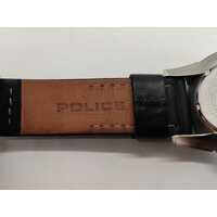 Police The Governor Men’s Black Leather Watch (Pre-owned)