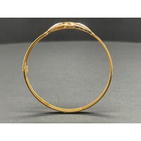 Ladies 18ct Yellow Gold Hinged Bangle (Pre-Owned)