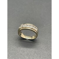 Mens 10ct Yellow Gold Diamond Ring (Pre-Owned)
