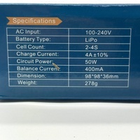 EV-Peak E4 LiPo Charger 50W 4Amp 100-240V AC Balance Charger