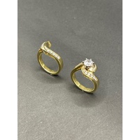 Ladies 18ct Yellow Gold Diamond Wedding Ring Set