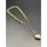 Ladies 10ct Yellow Gold Belcher Link Bracelet